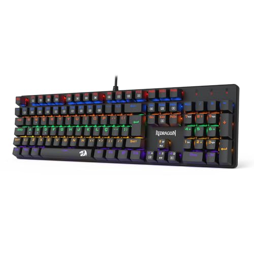 TECLADO MECÂNICO GAMER REDRAGON VALHEIM ILUMINAÇÃO RAINBOW PRETO SWITCH BROWN K608-R (PT-BROWN)