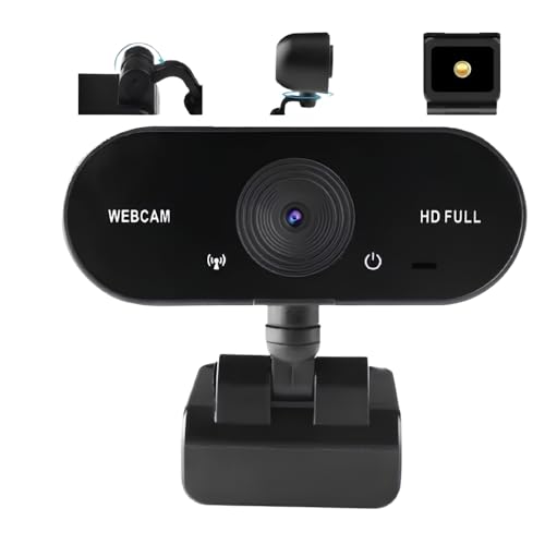WebCam Full HD 1080p com microfone Home Office Videoconferências Preto