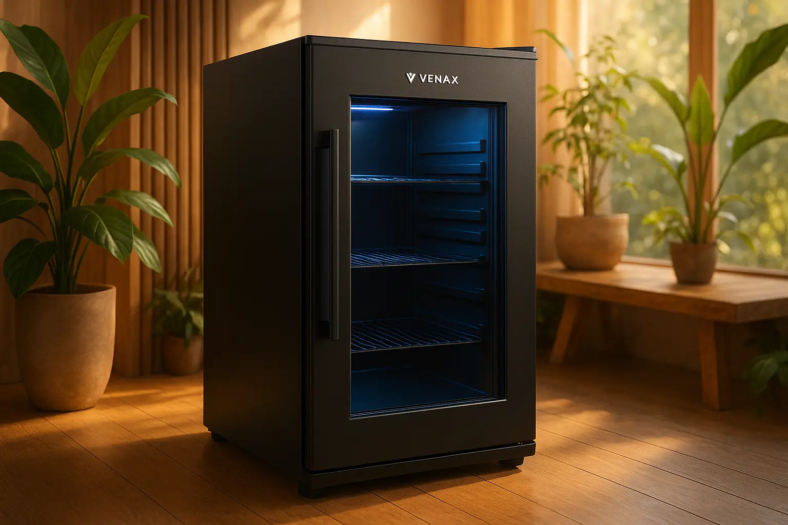 Cervejeira Venax Blue Light 100 Litros Porta Invertida Preto Fosco 110V 19919