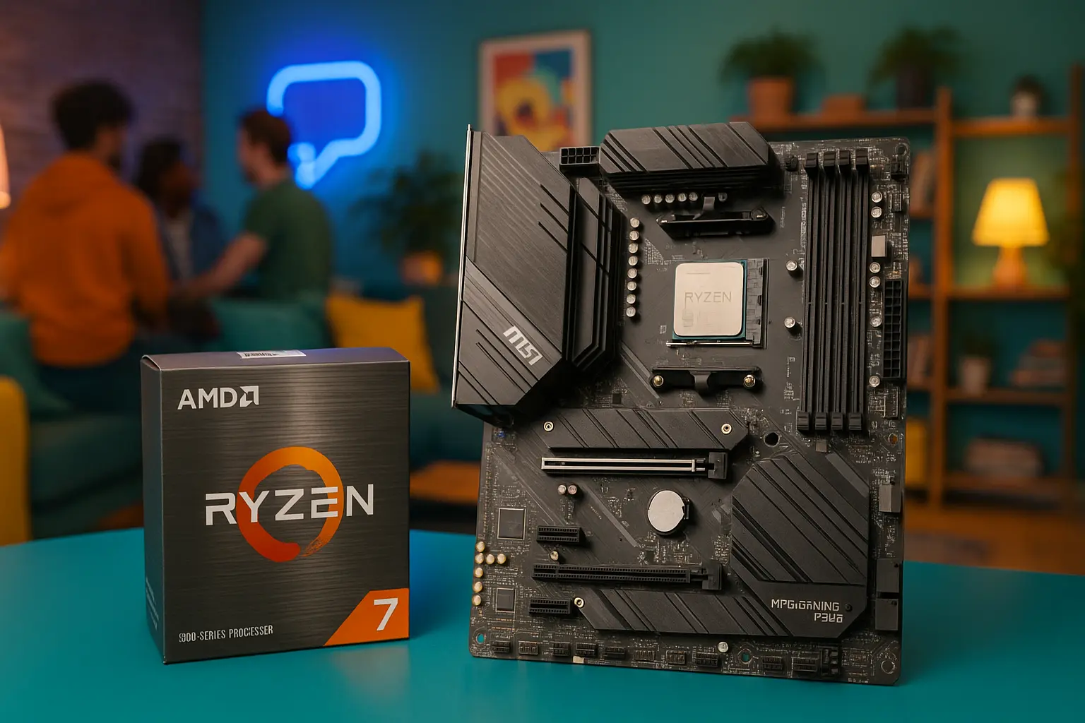 Kit UPGRADE AMD RYZEN 7 5700X + MSI MPG B550 GAMING PLUS: Potência e Desempenho para Seu PC