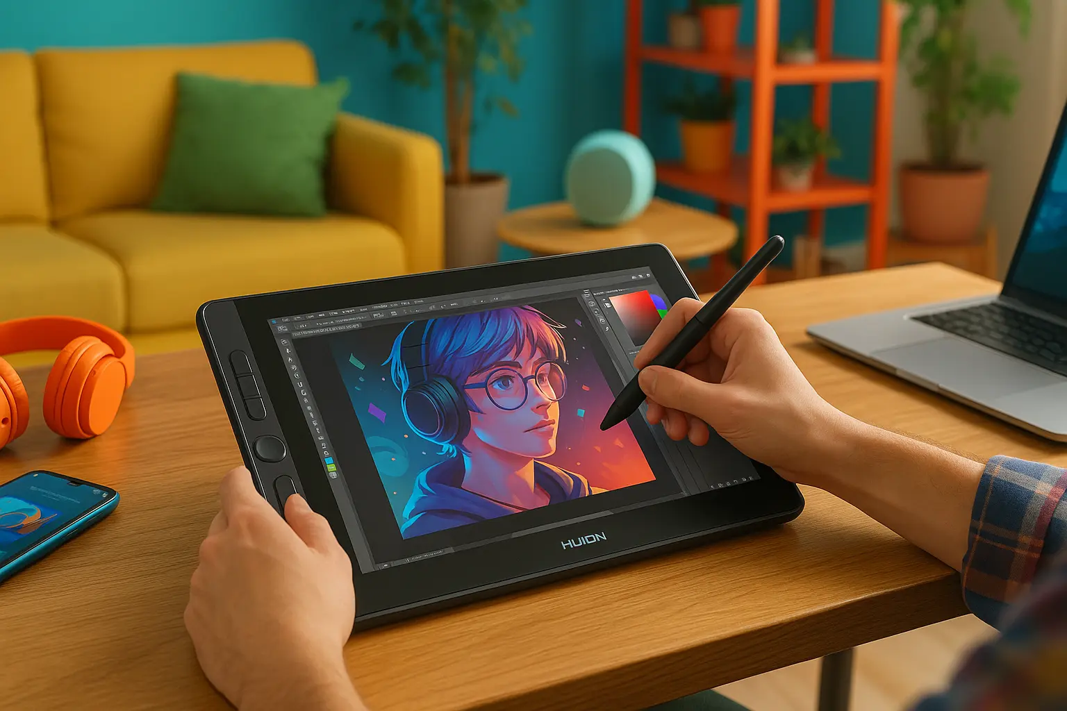 HUION Kamvas 13: Tela com Precisão e Conforto para Criadores