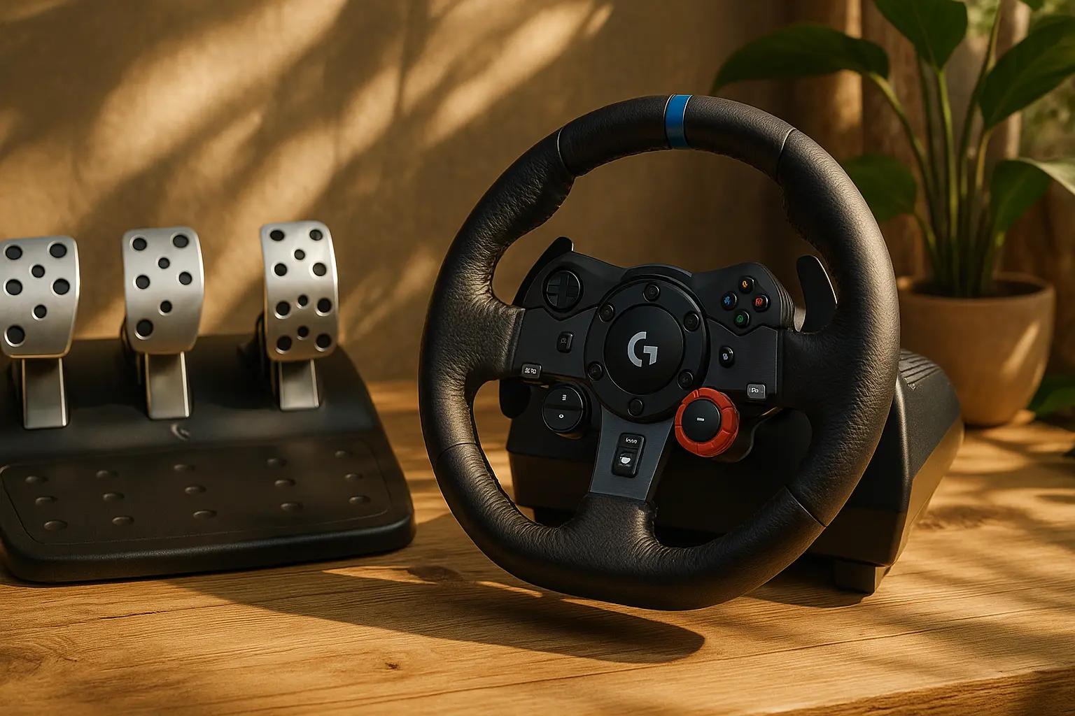 Logitech G Volante de Corrida e Pedais de Chão 29 Driving Force: Experiência Imersiva e Realista para Gamers