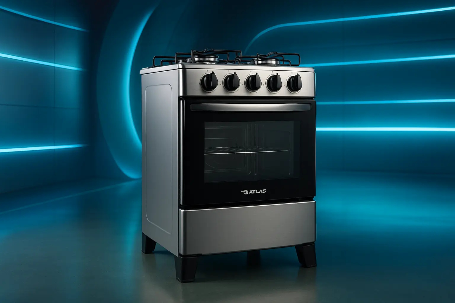 Fogão 4 bocas Atlas Mônaco Plus: Mesa Inox e Praticidade