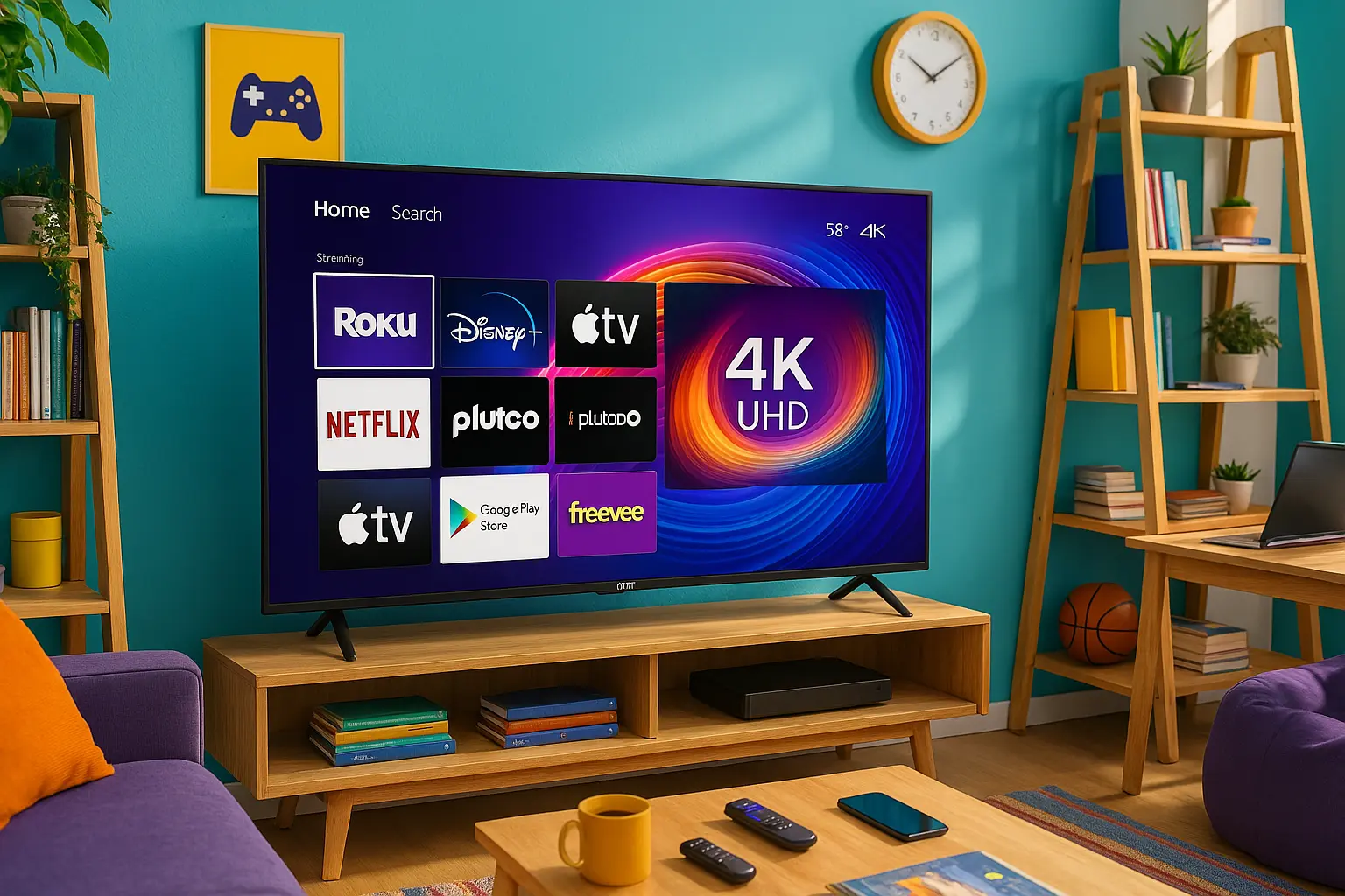 Smart TV Roku 4K UHD 58” PHILCO: Imagens Incríveis e Interface Inteligente