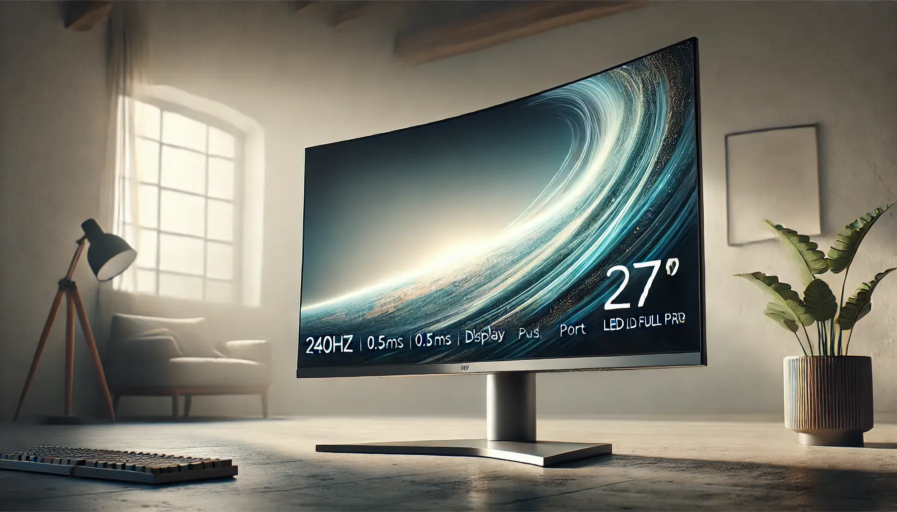 Monitor Gamer 27" Curvo 240Hz 0.5ms LED Full HD HDMI Display Port USB HQ 27 HQ-Led Pro R3000