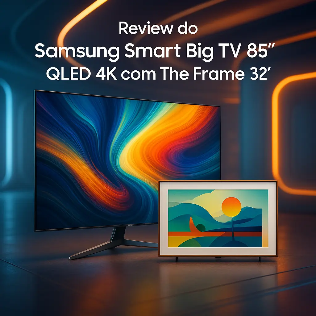 Samsung Smart Big TV 85" QLED 4K com The Frame 32”