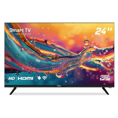 HQ Smart TV LED 24" 2 HDMI 2 USB WI-FI Androind 11 e Processador Quad Core