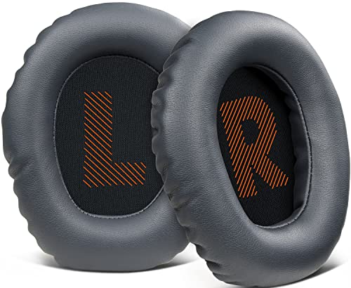 SOULWIT Almofadas de Substituição Profissional para JBL Quantum 100 (Q100) Fones de Ouvido, Quantum 350 (Q350), Almofadas Auriculares com Espuma de Alta Densidade, Couro de Proteico - Titânio