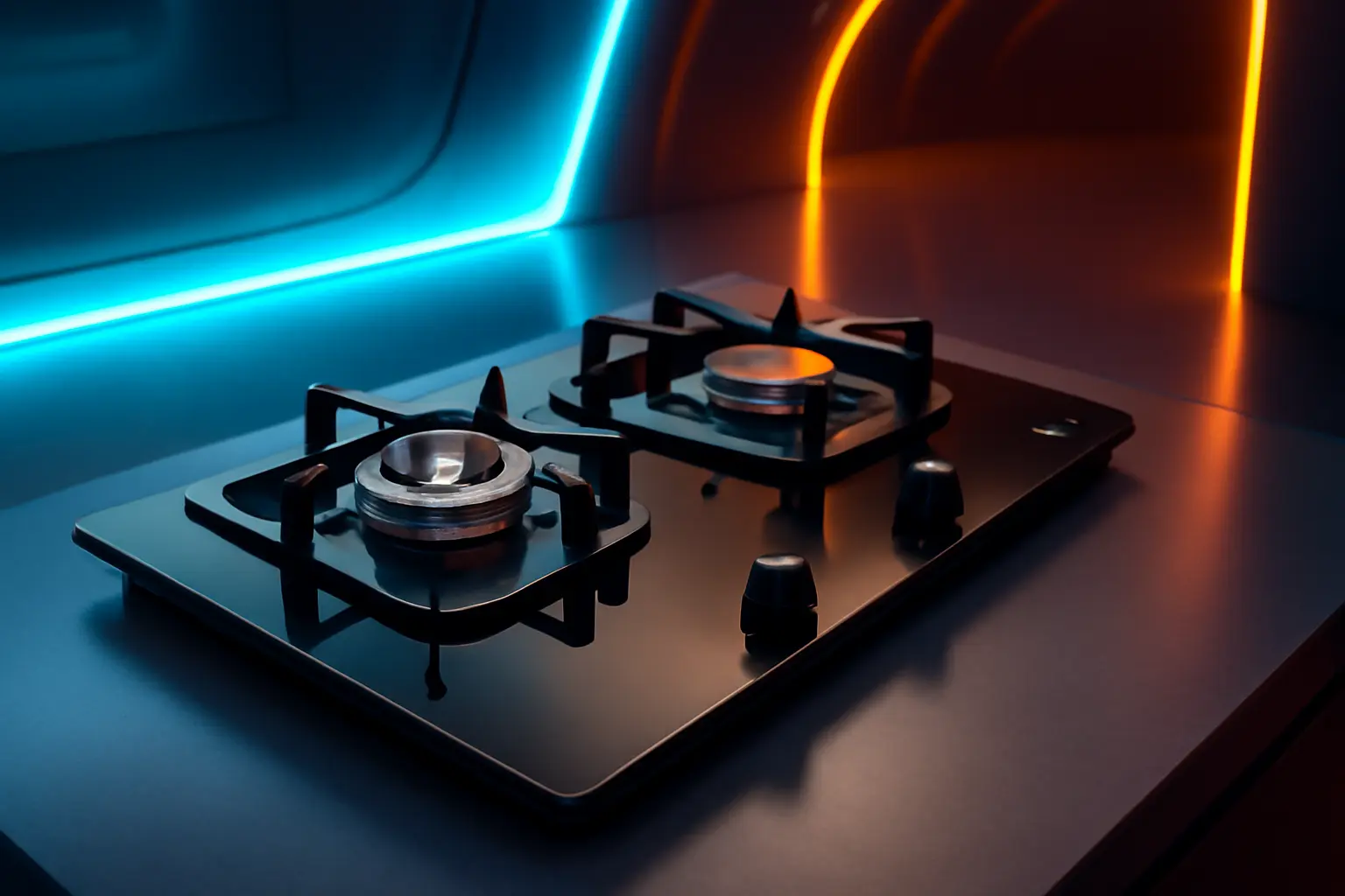 FISCHER COOKTOP À GÁS 2 BOCAS FIT LINE MESA VIDRO PRETO BIVOLT