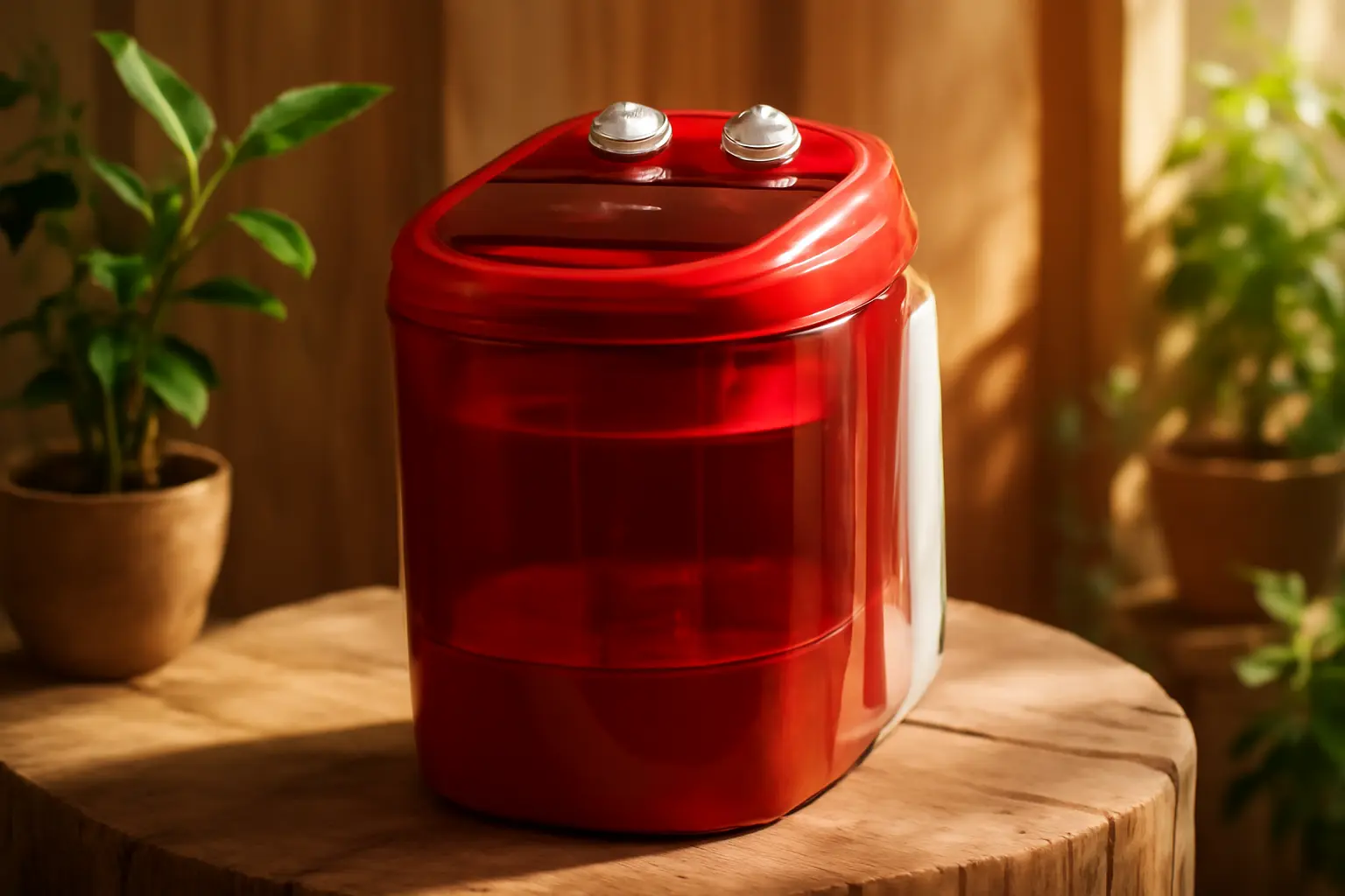 Lavadora de Roupas Portátil Praxis Vermelha 1,2kg: Baixo Consumo de Energia e Água