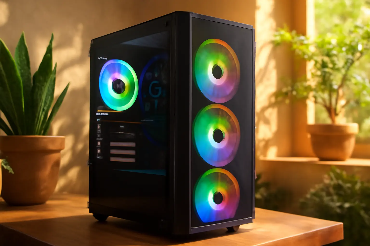 Gabinete Gamer Forcefield Black Vulcan - Frontal e Lateral em Vidro - PCYES