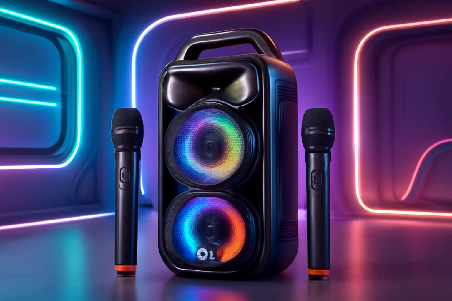 JYX Caixa de Som com 2 Microfones: Som Claro e Potente para Diversão