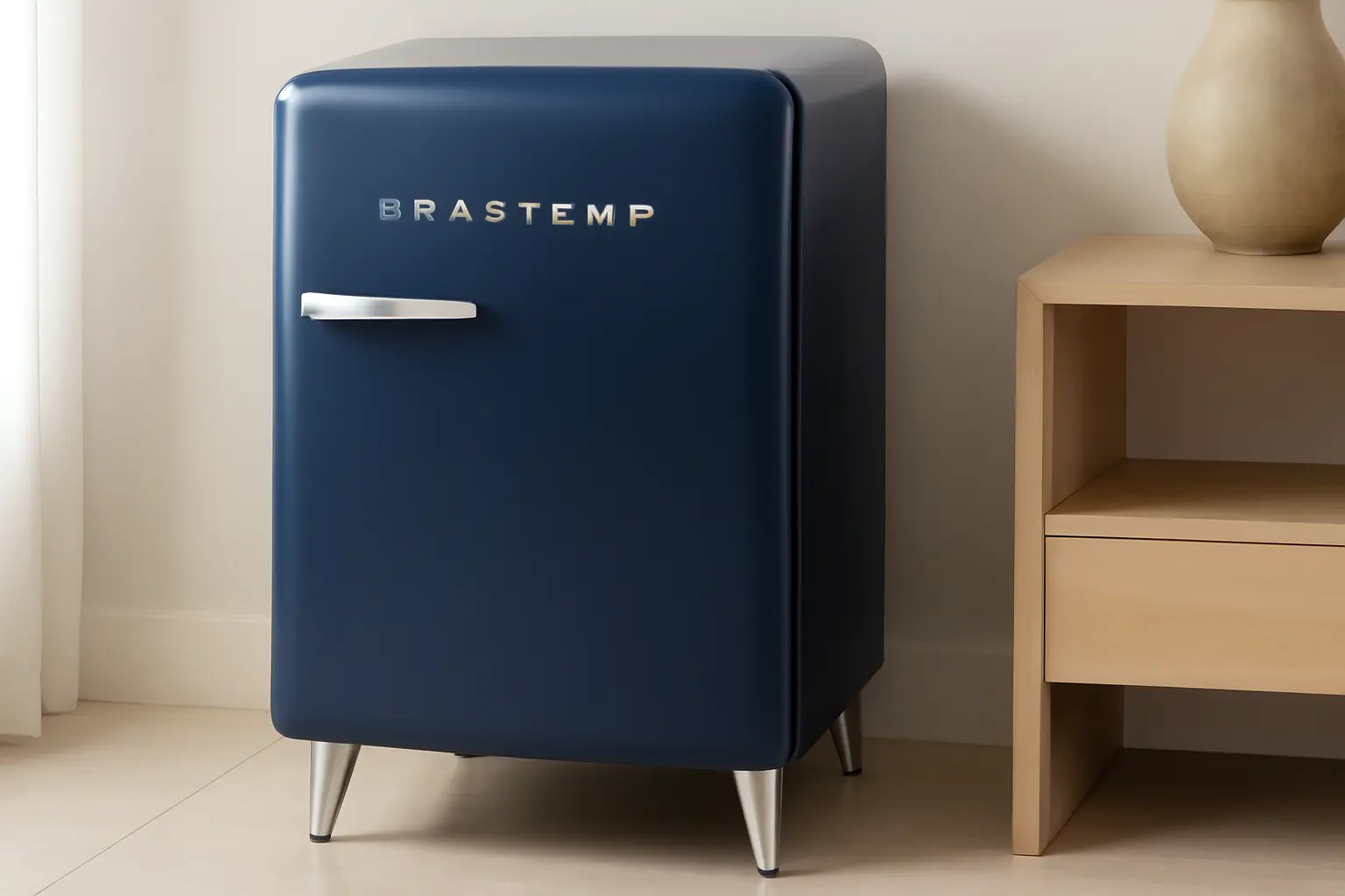 Frigobar Brastemp Retrô 76 Litros Midnight Blue - BRA08HZ 220V: Estilo e Funcionalidade para Sua Cozinha