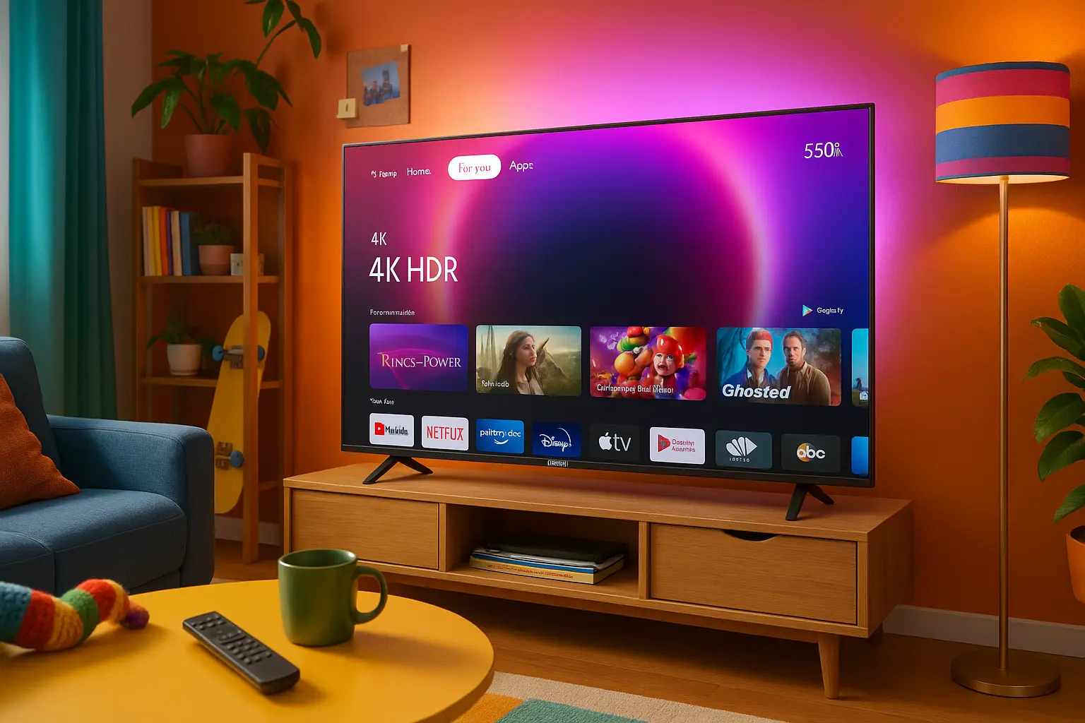 Smart TV Philips 50" 4K HDR com Google TV e Comando de Voz