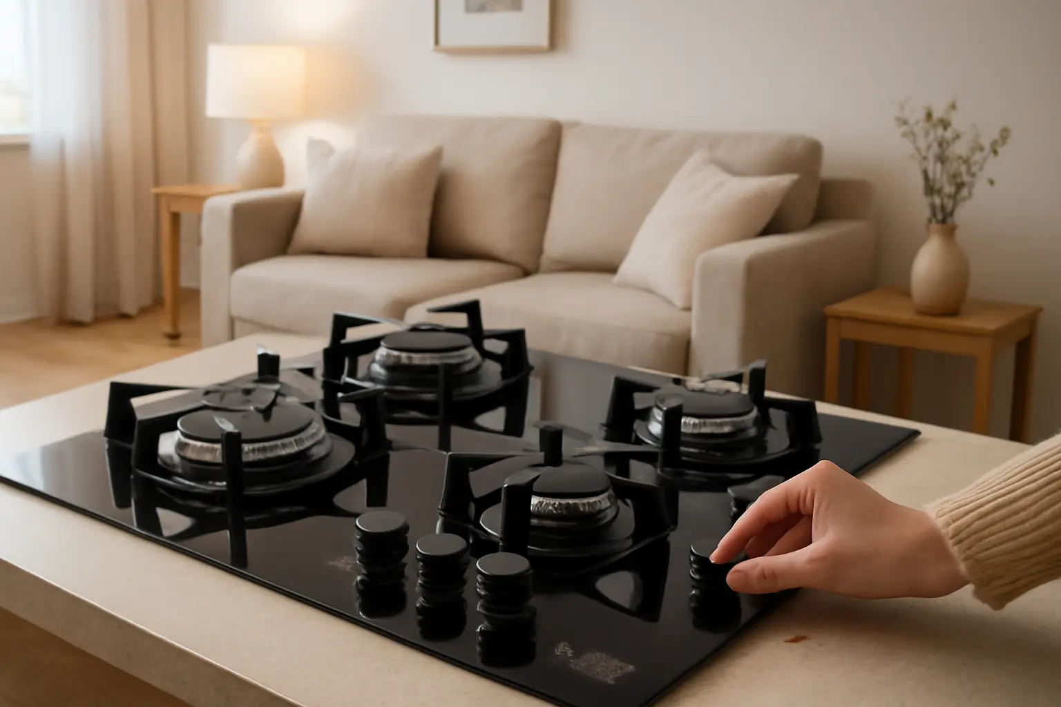 Fischer Cooktop a Gás 4 Bocas Tripla Chama Infinity Mesa Vidro Preto Bivolt - 26297-57076