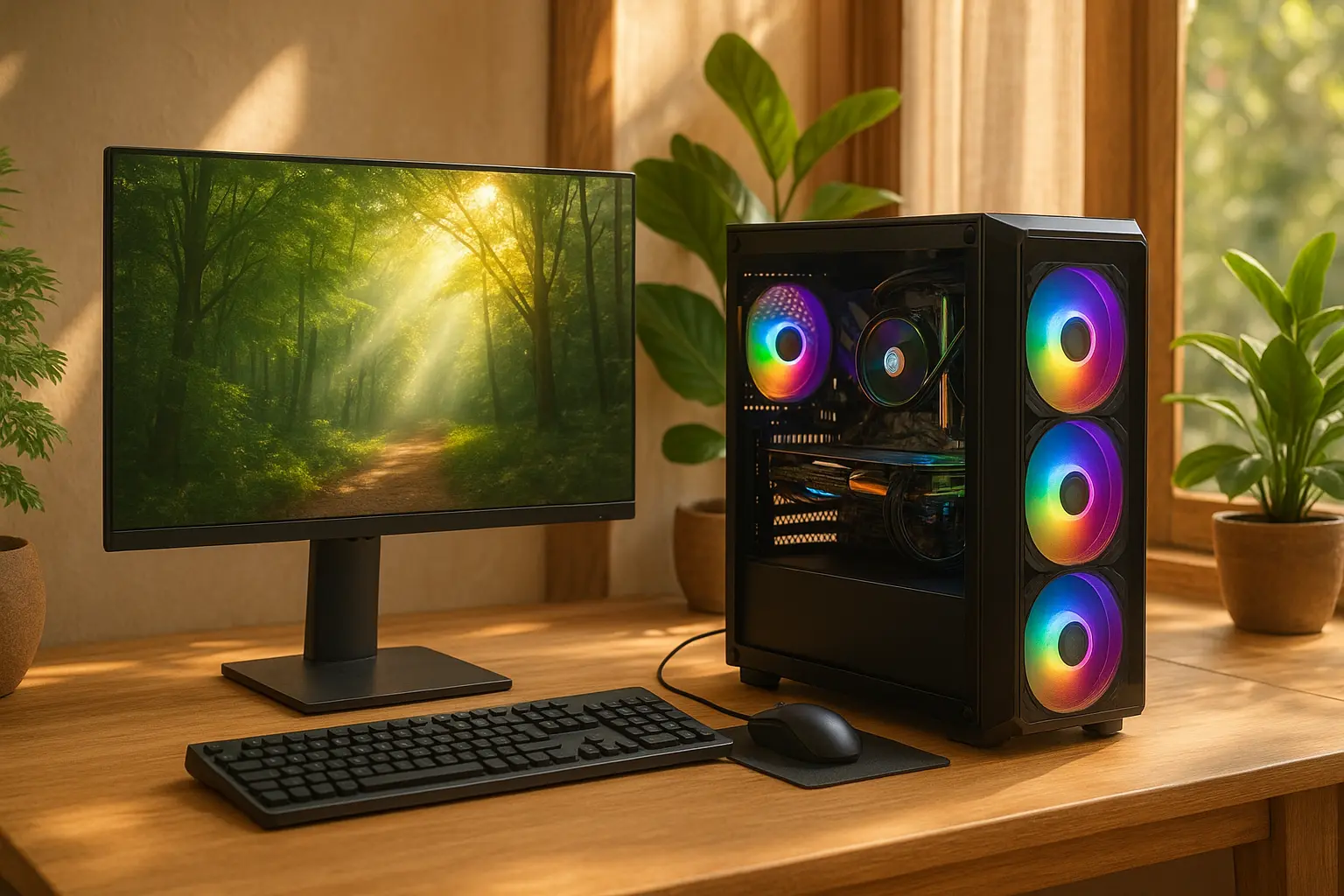 PC Gamer Ryzen 5 4600G com Monitor 100Hz e Kit