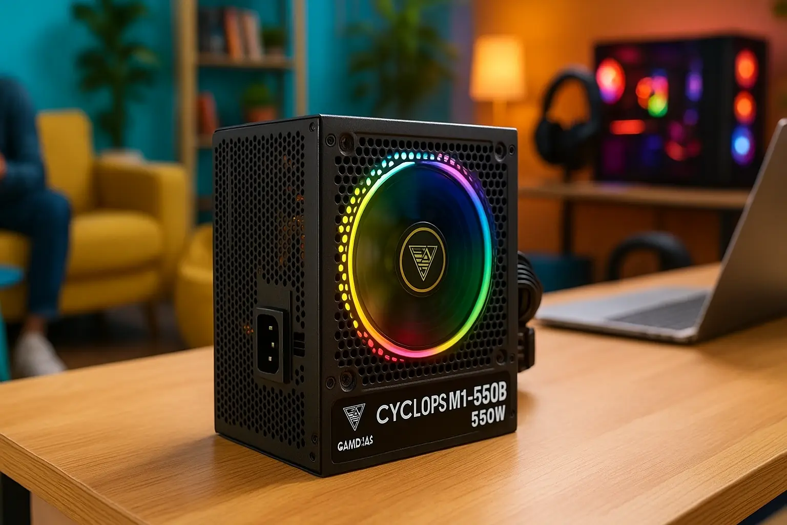 Fonte Gamdias Cyclops M1-550B: RGB e Potência de 550W