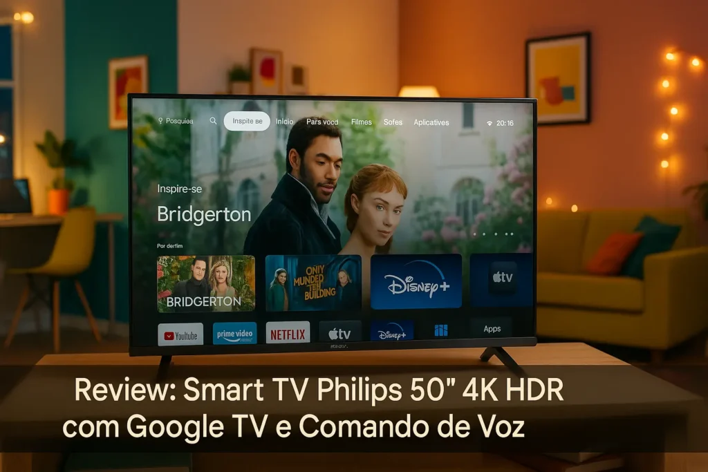 Smart TV Philips 50" 4K HDR com Google TV e Comando de Voz