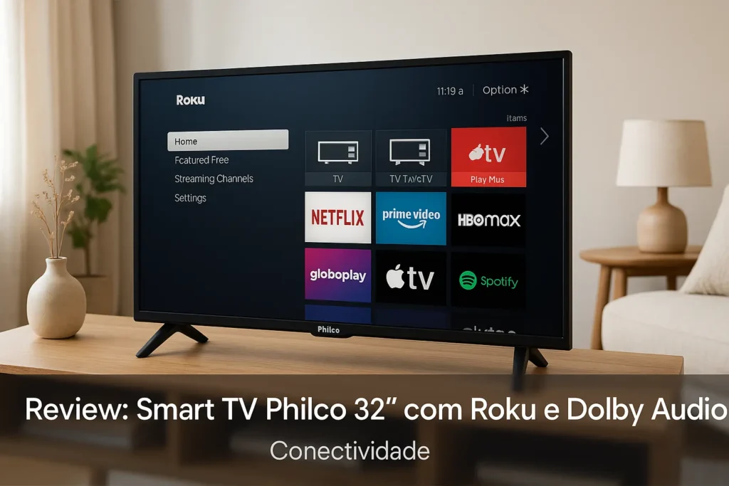 Smart TV Philco 32” com Roku e Dolby Audio: Conectividade e Qualidade