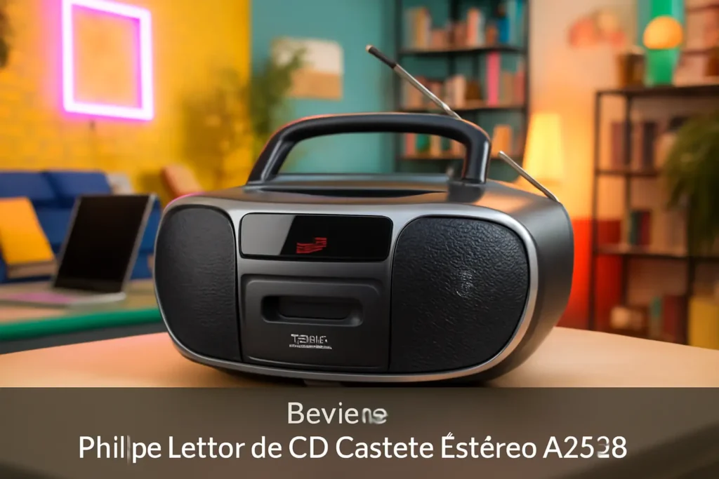 Philips Leitor de CD Cassete Estéreo AZ328: Som Portátil com USB, FM e MP3