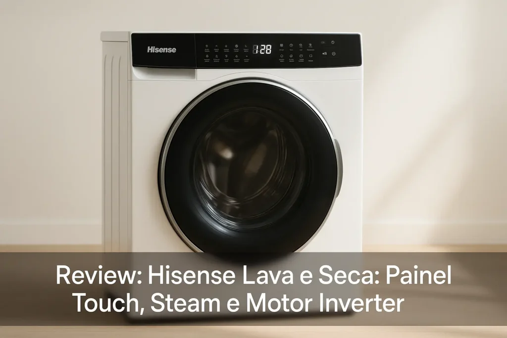 Hisense Lava e Seca: Painel Touch, Steam e Motor Inverter