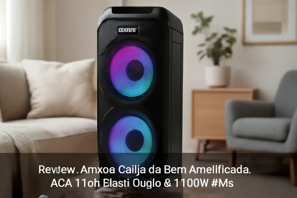 Amvox Caixa de Som Amplificada ACA 1101 Black Duplo 8-1100W RMS: Potência e Conectividade
