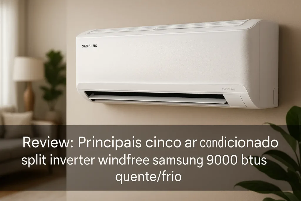 Principais Cinco ar condicionado split inverter windfree Samsung 9000 btus quente/frio