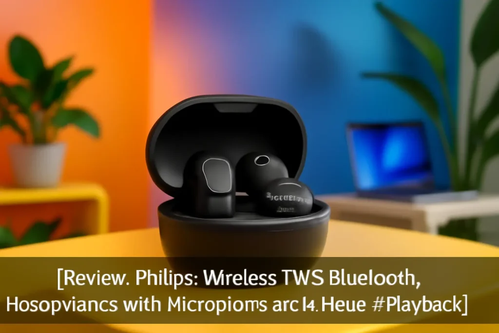 PHILIPS Fone de ouvido sem fio TWS bluetooth com microfone e 18 horas de reprodução
