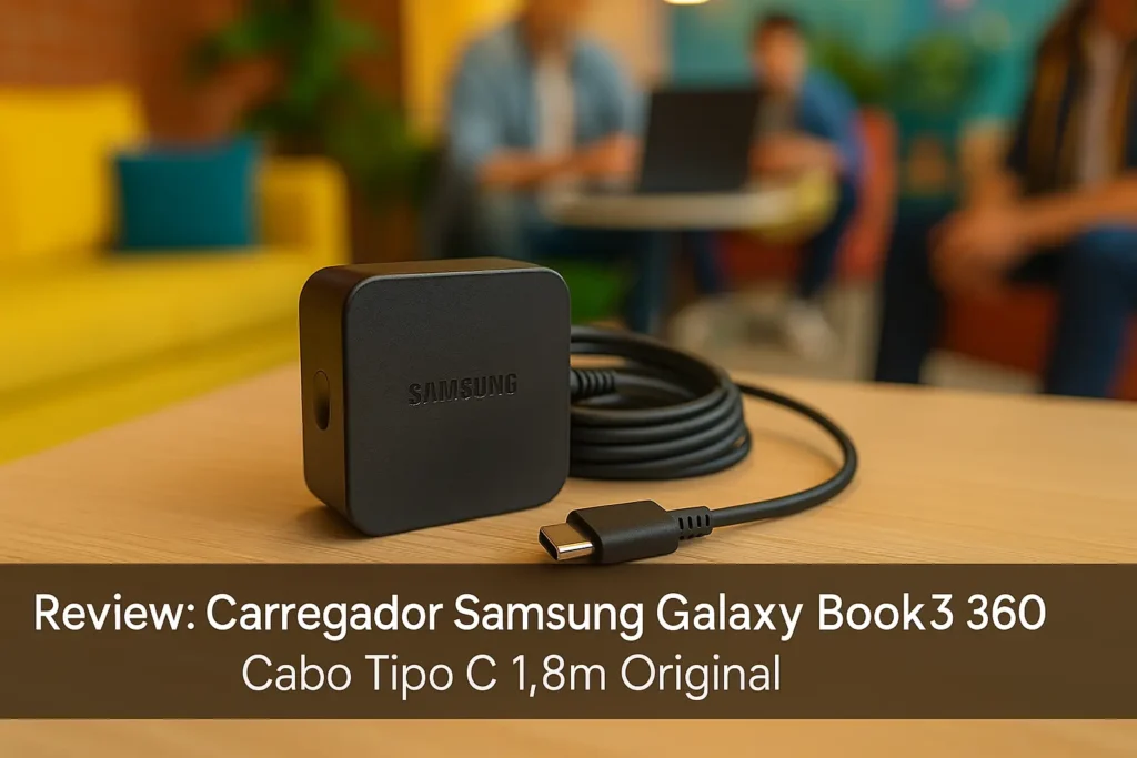 Carregador Samsung Galaxy Book3 360: Cabo Tipo C 1,8m Original