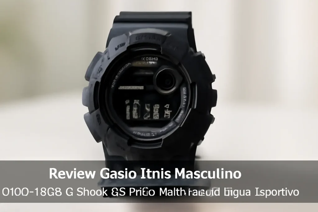 Casio Tênis Masculino GD100-1BCR G-Shock GG Preto Multifuncional Digital Esportivo