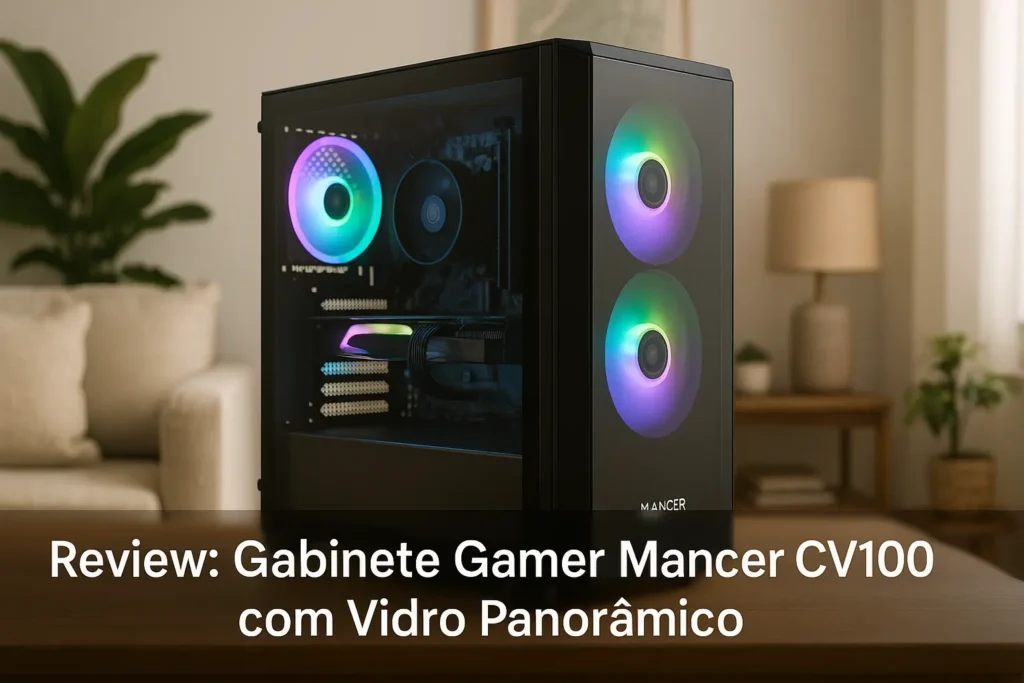 Gabinete Gamer Mancer CV100 com Vidro Panorâmico