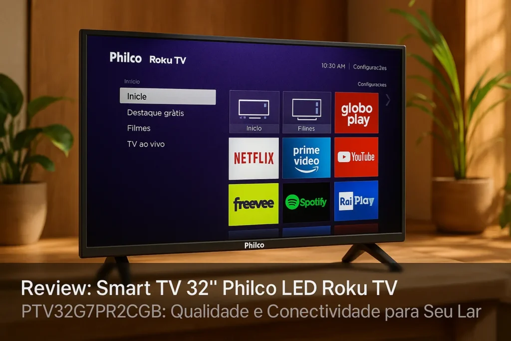 Smart TV 32” Philco LED Roku TV PTV32G7PR2CGB: Qualidade e Conectividade para Seu Lar