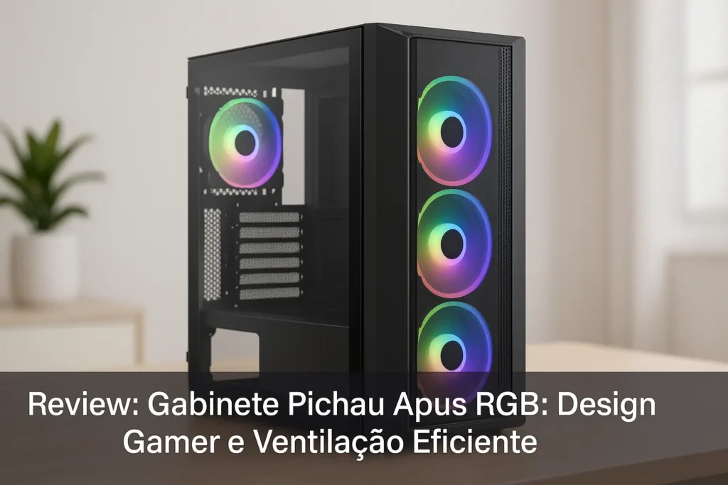 Gabinete Pichau Apus RGB: Design Gamer e Ventilação Eficiente