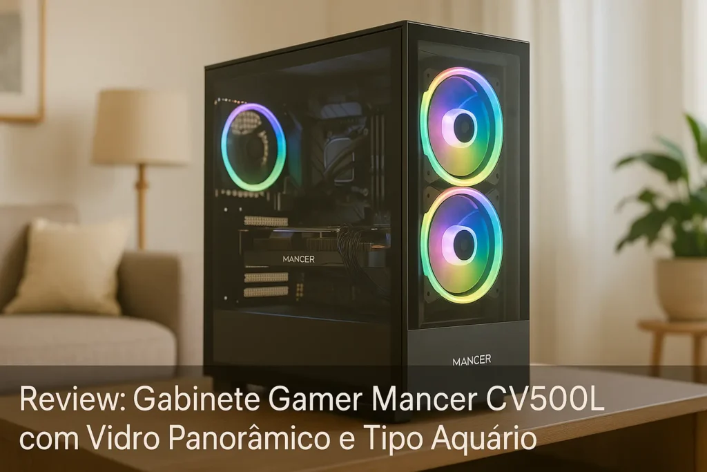 Gabinete Gamer Mancer CV500L com Vidro Panorâmico e Tipo Aquário
