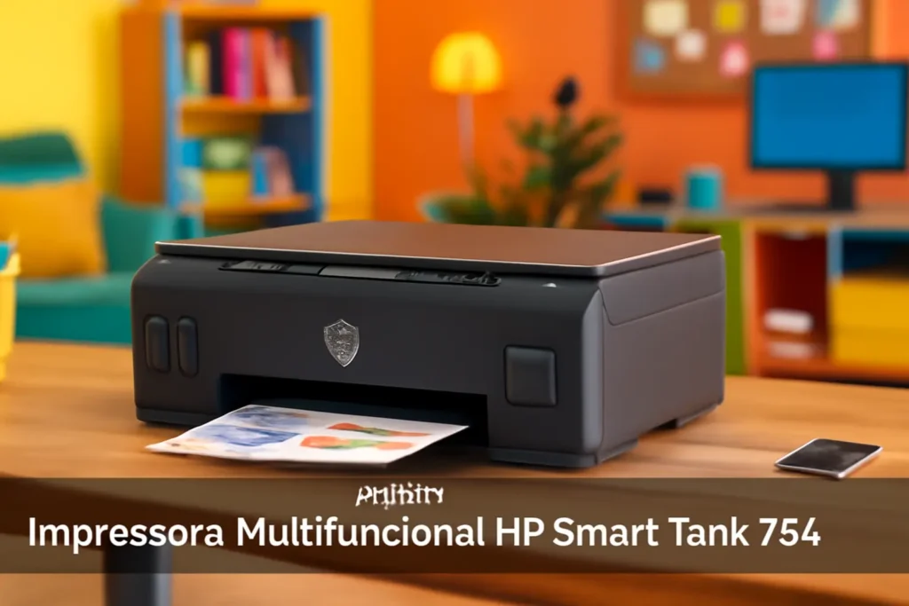 Impressora Multifuncional HP Smart Tank 754: Tanque de Tinta Colorida Wi-Fi, Scanner Duplex e Bluetooth