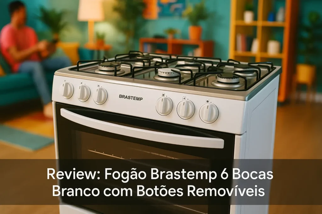 Fogão Brastemp 6 Bocas Branco com Botões Removíveis