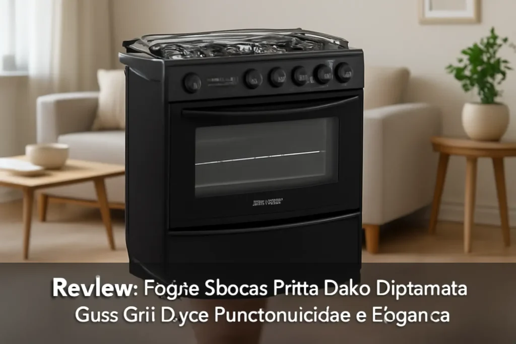 Fogão 5 Bocas Preto Dako Diplomata Glass Grill Style: Funcionalidade e Elegância