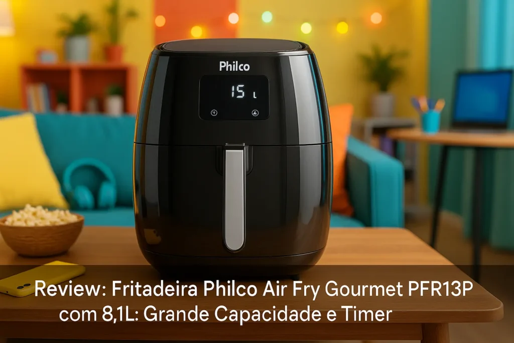 Fritadeira Philco Air Fry Gourmet PFR13P com 8,1L: Grande Capacidade e Timer