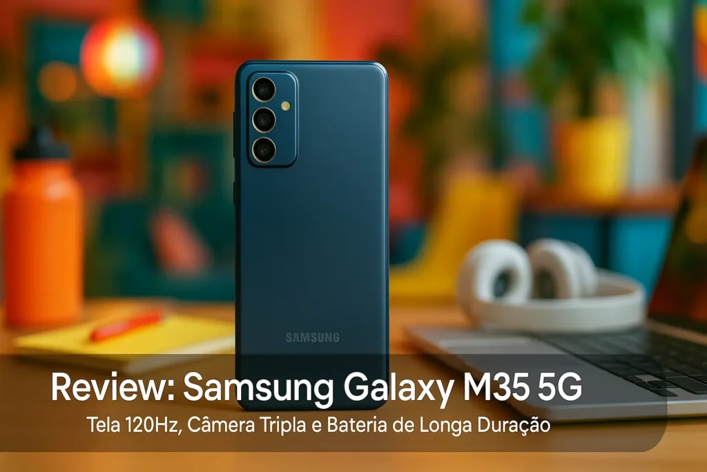 Samsung Galaxy M35 5G: Tela 120Hz, Câmera Tripla e Bateria de Longa Duração