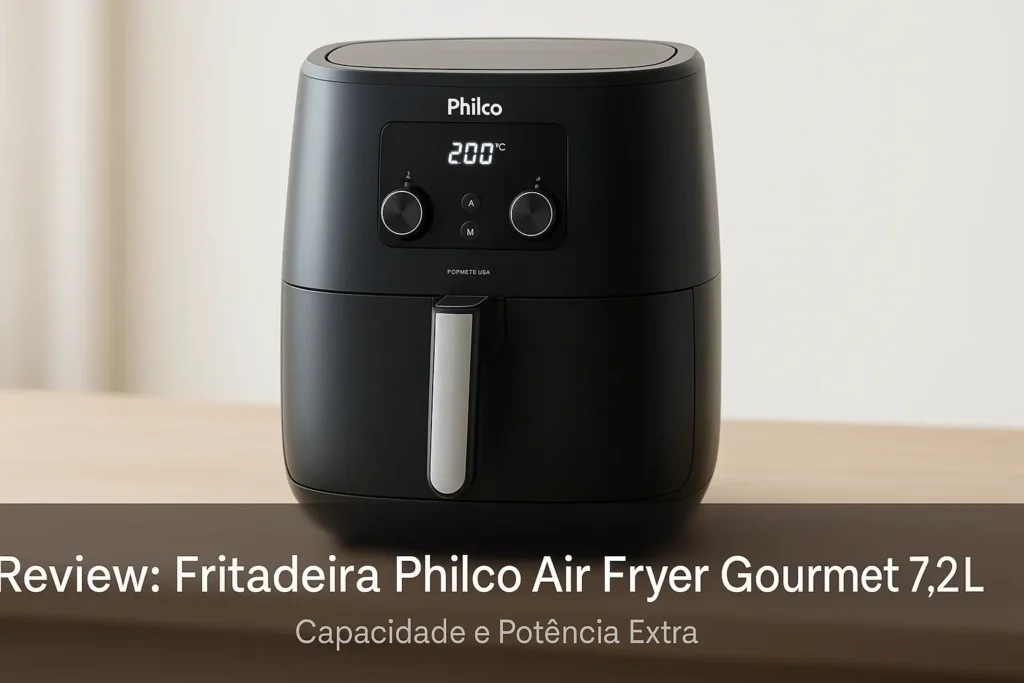 Fritadeira Philco Air Fryer Gourmet 7.2L: Capacidade e Potência Extra