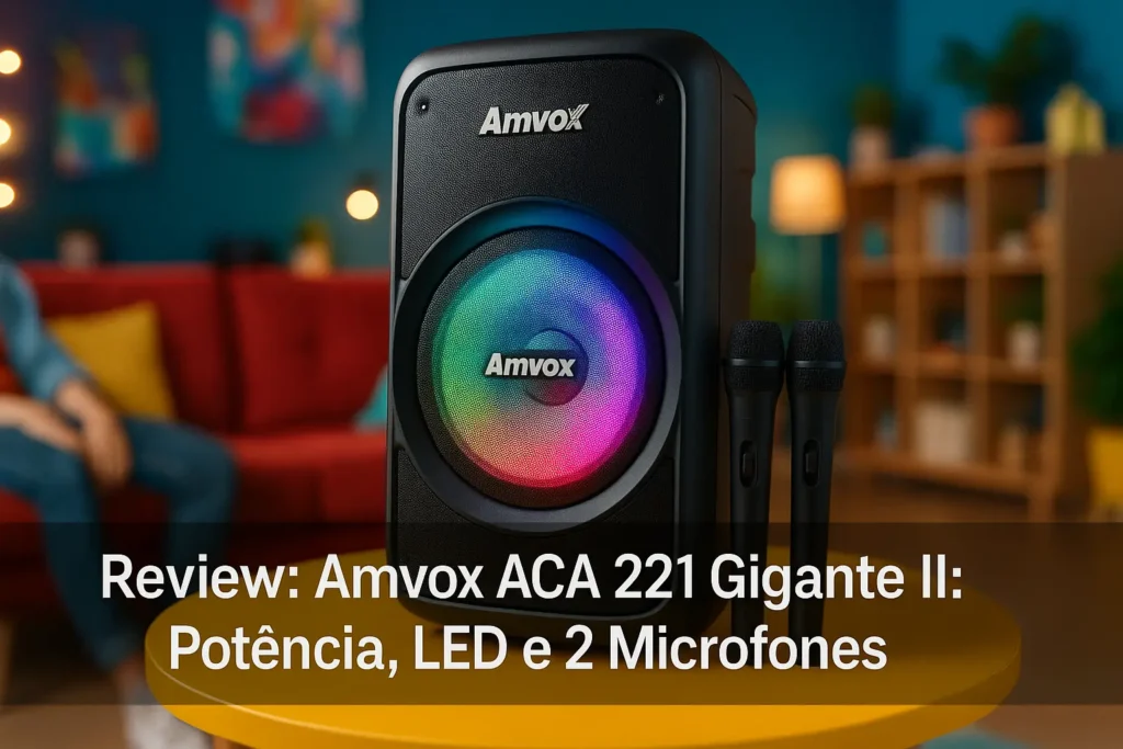 Amvox ACA 221 Gigante II: Potência, LED e 2 Microfones