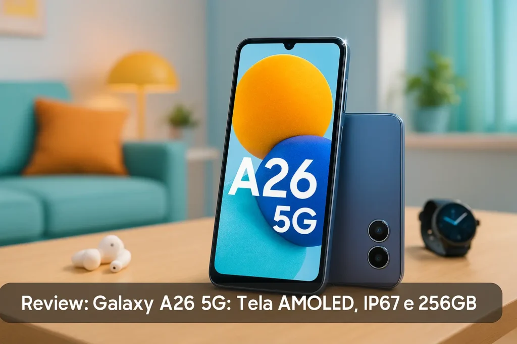 Galaxy A26 5G: Tela AMOLED, IP67 e 256GB