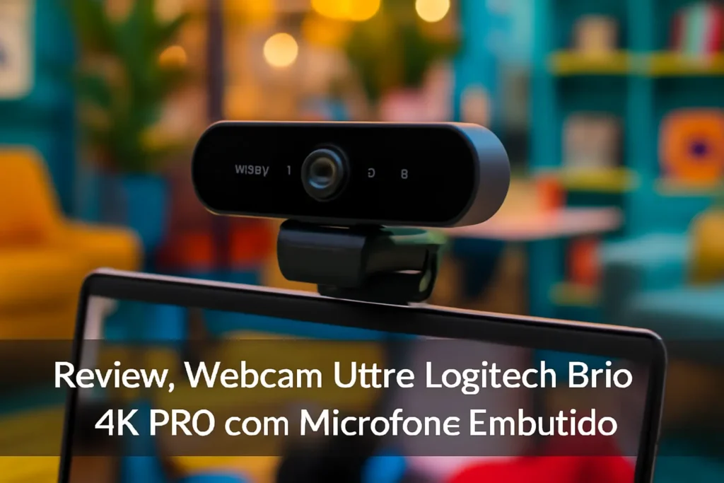 Webcam Ultra HD Logitech Brio 4K PRO com Microfone Embutido