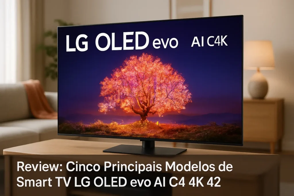 Cinco Principais Modelos de Smart TV LG OLED EVO AI C4 4K 42