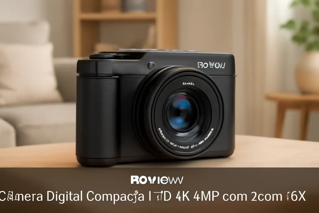 Câmera Digital Compacta FHD 4K 44MP com Zoom 16X