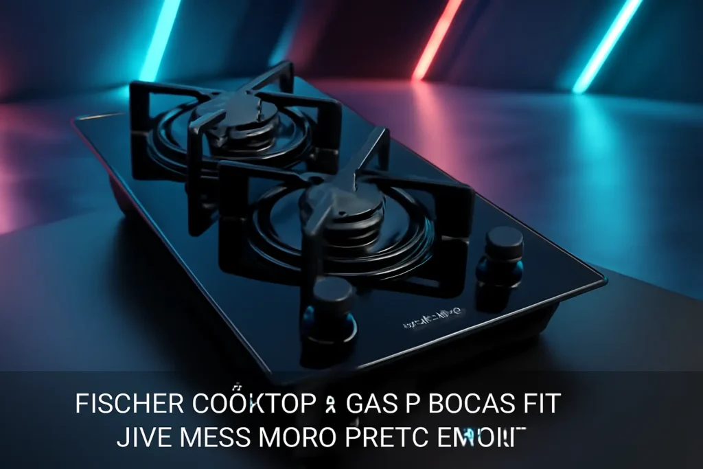 FISCHER COOKTOP À GÁS 2 BOCAS FIT LINE MESA VIDRO PRETO BIVOLT