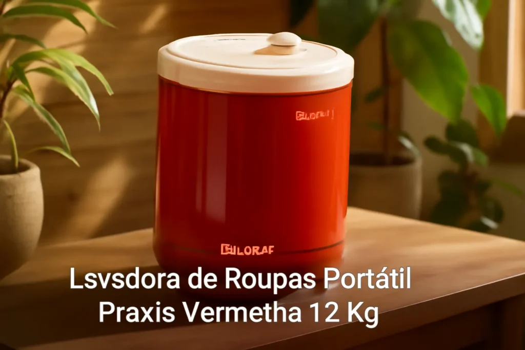 Lavadora de Roupas Portátil Praxis Vermelha 1,2kg: Baixo Consumo de Energia e Água