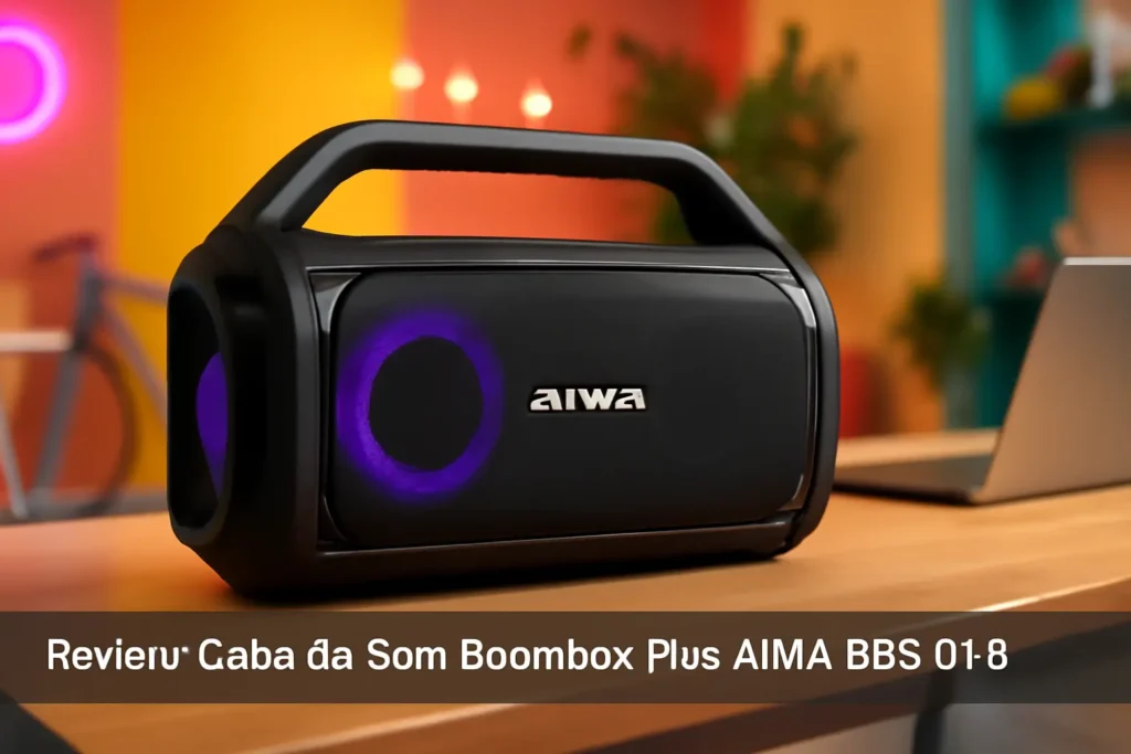 Caixa de Som Boombox Plus AIWA BBS-01-B: Som Potente e Alta Durabilidade