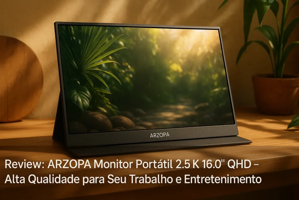 ARZOPA Monitor Portátil 2.5K 16.0" QHD - Alta Qualidade para Seu Trabalho e Entretenimento