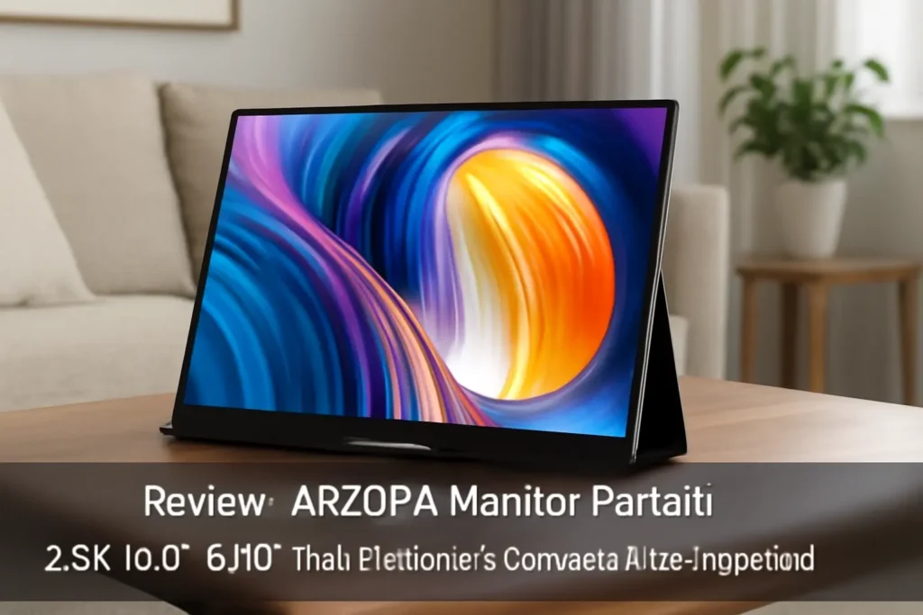 ARZOPA Monitor Portátil 2.5K 16.0" QHD: Tela Brilhante e Conectividade Impecável
